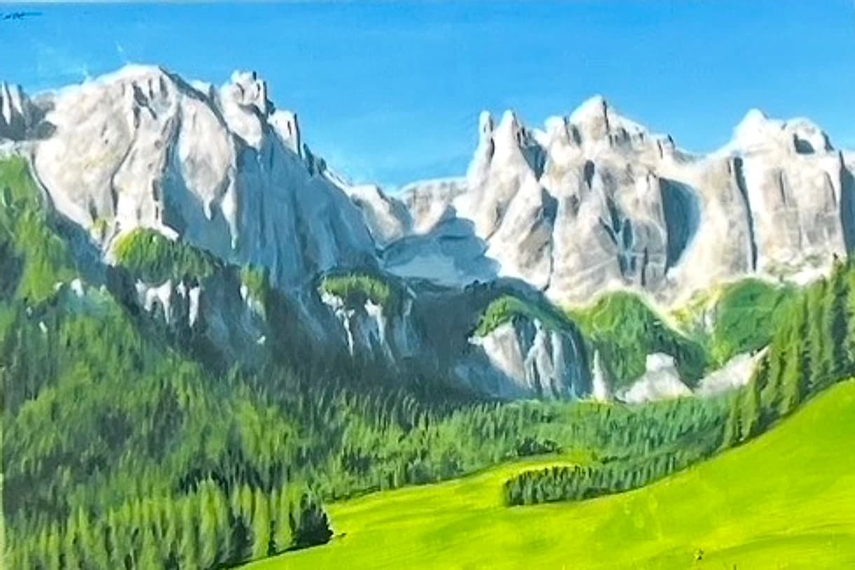 Alpine Meadow, acrylic on canvas — Carl Vant