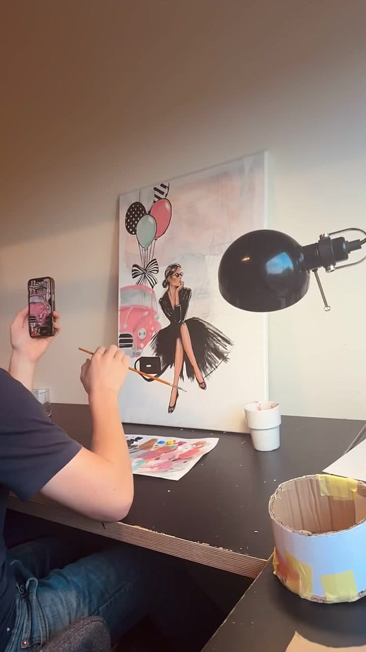 At the desk