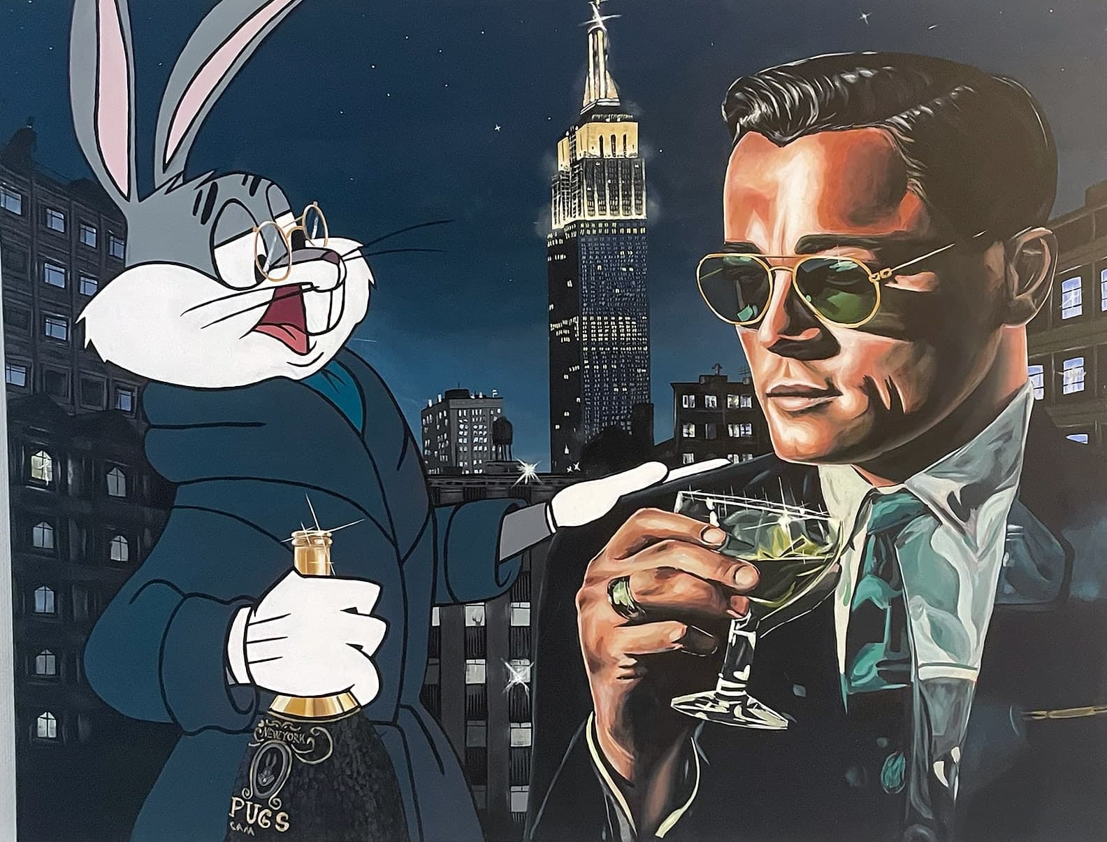 Rooftop Toast, acrylic on canvas — Carl Vant
