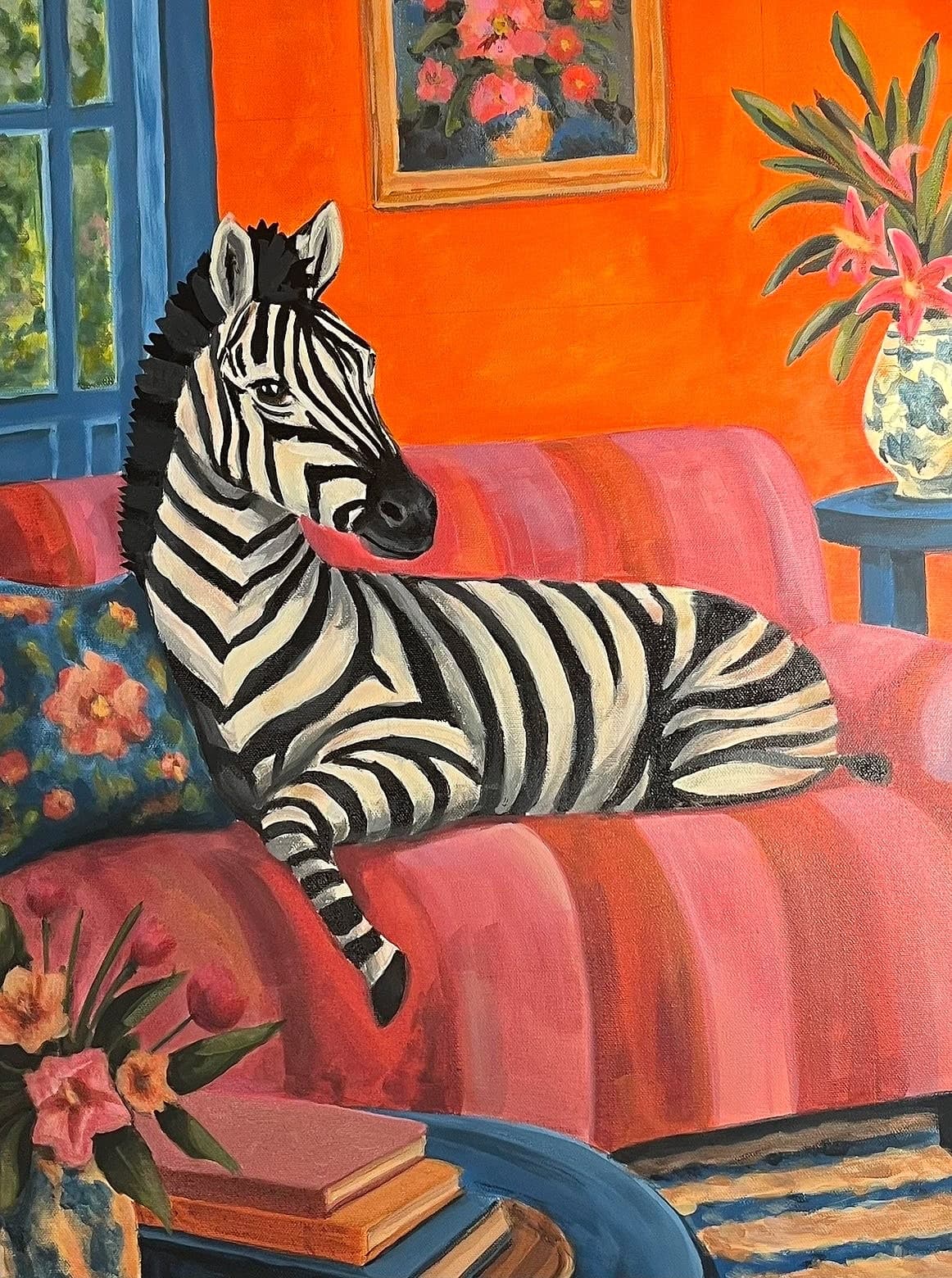 Zebra Lounge, acrylic on canvas — Carl Vant